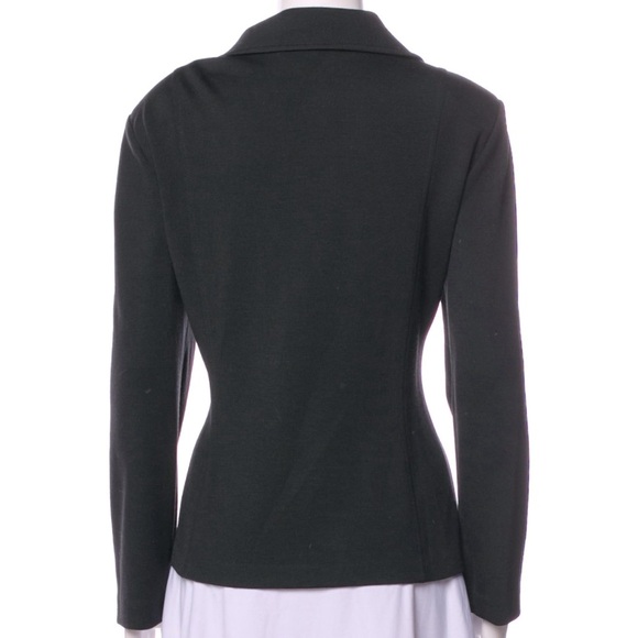 ST. JOHN Basics Santana Knit Button Front Blazer Jacket Black w/ Gold Buttons 10 - Picture 15 of 15